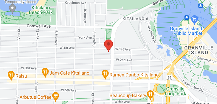 map of 505 1808 W 1ST AVENUE